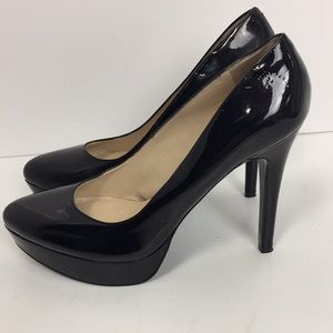 Nine West Makaylao Shiny Black Pumps Almond 9M